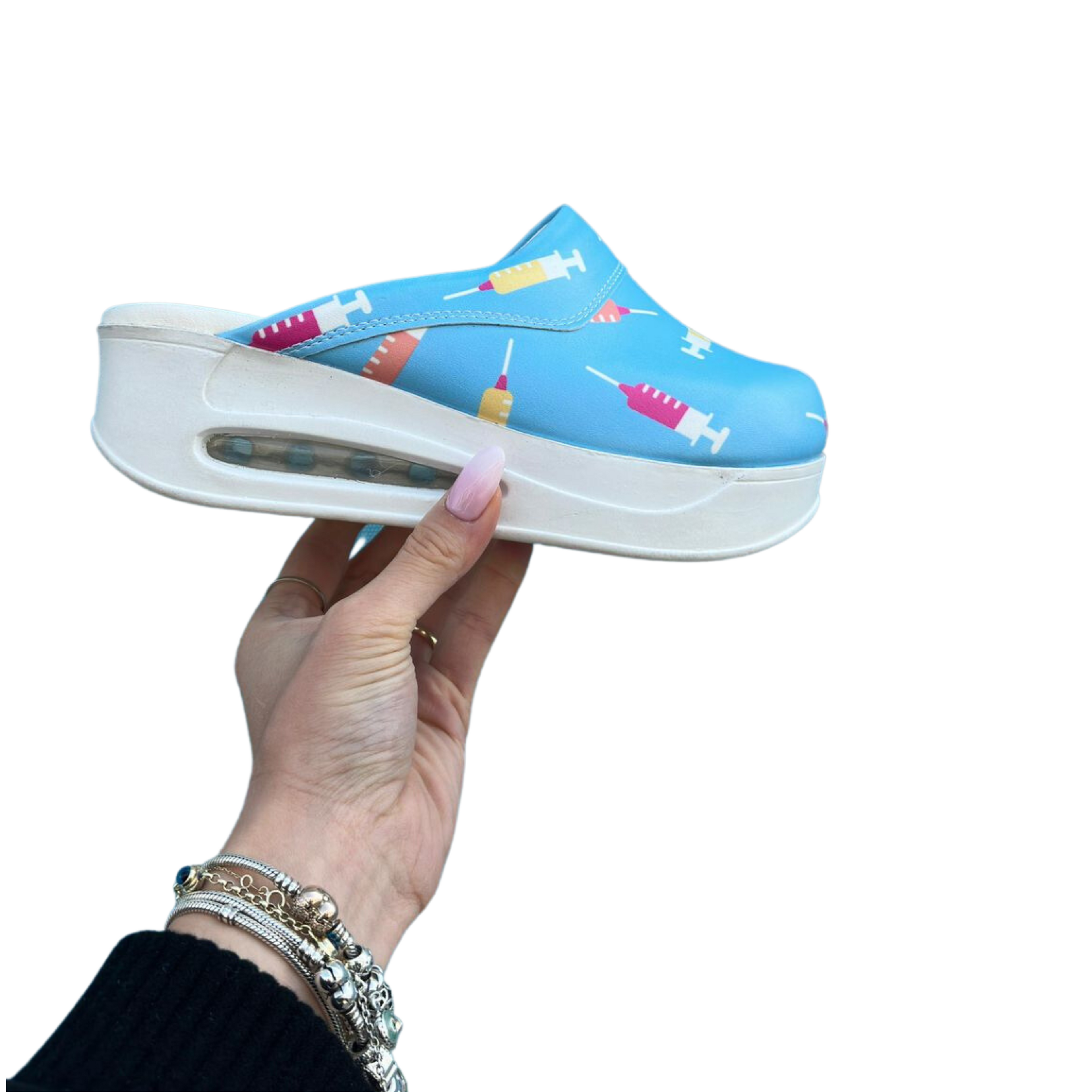 Airmeds Spritzen Clogs Blau
