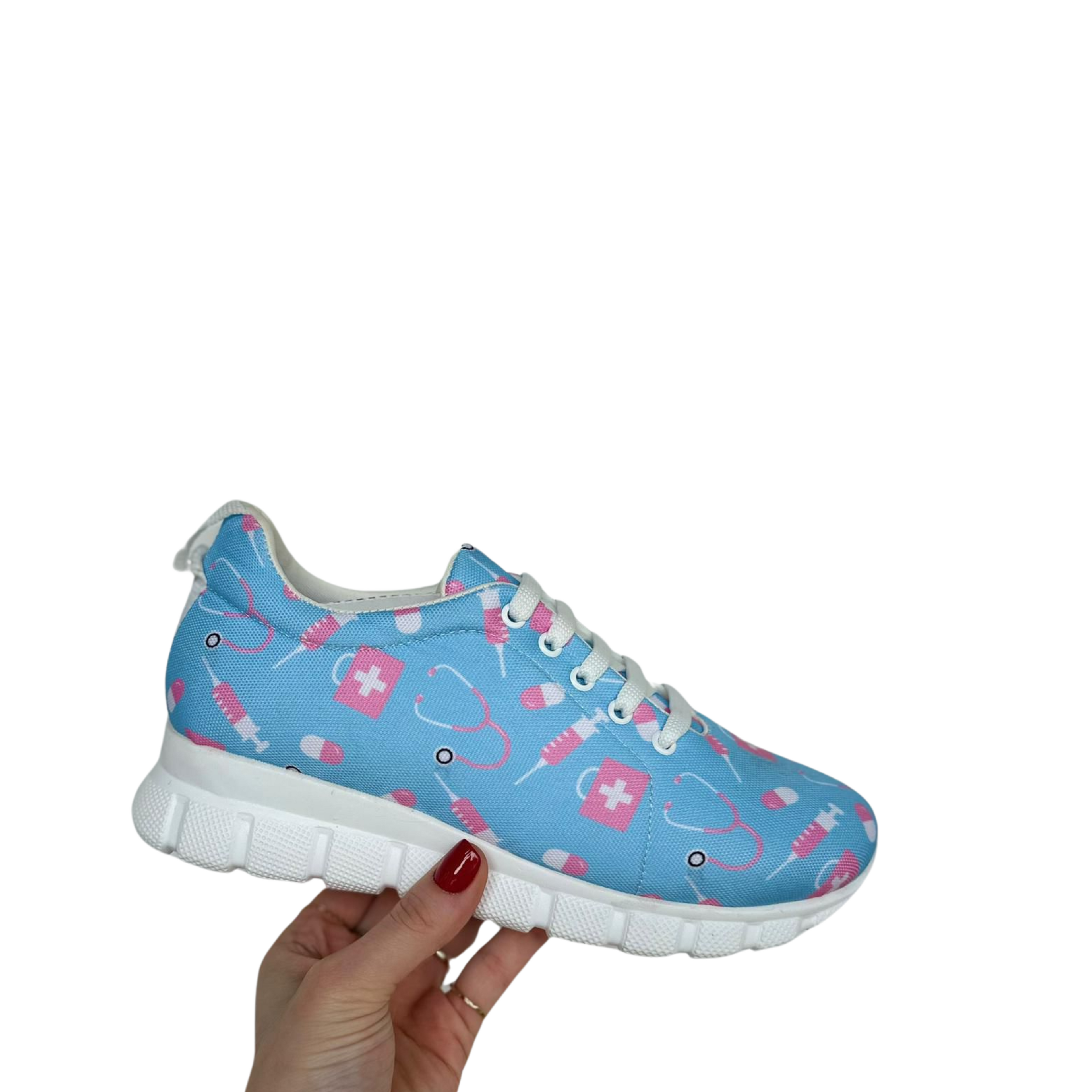 MedSocks Sneaker Pflege Blau/Rosa