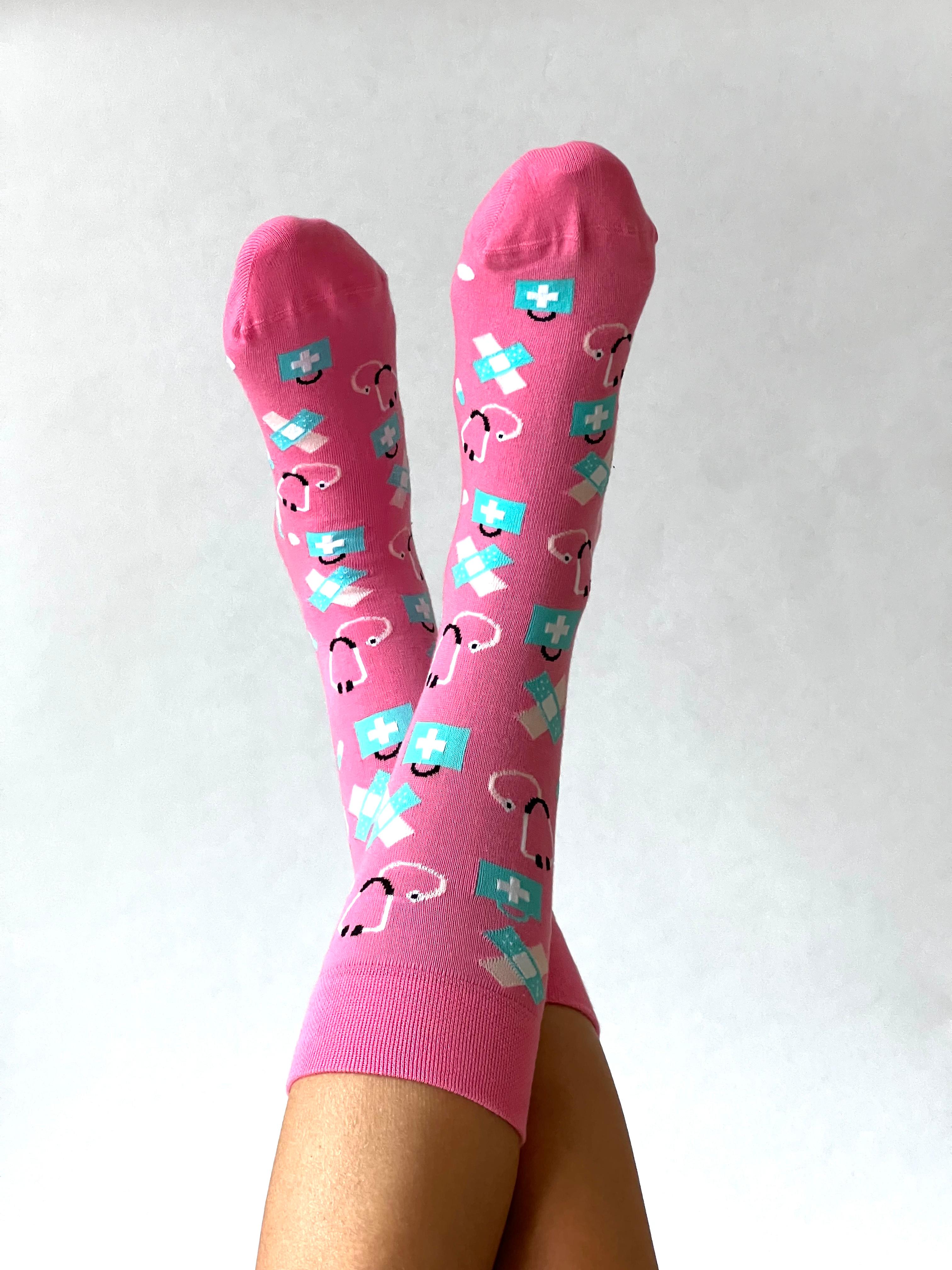 Pflege Socken Rosa/Blau