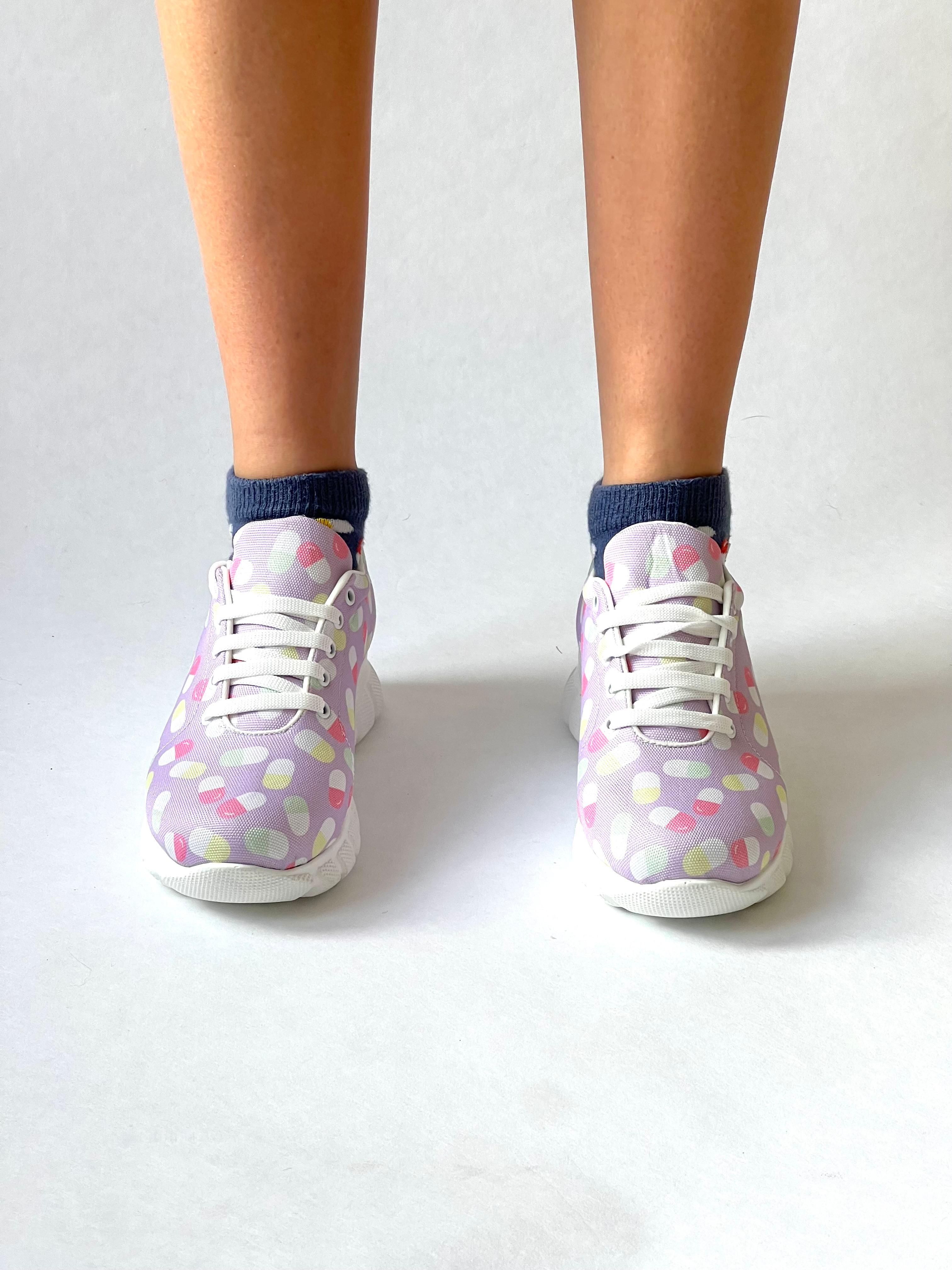 MedSocks Medikamente | Pillen Lila Sneakers