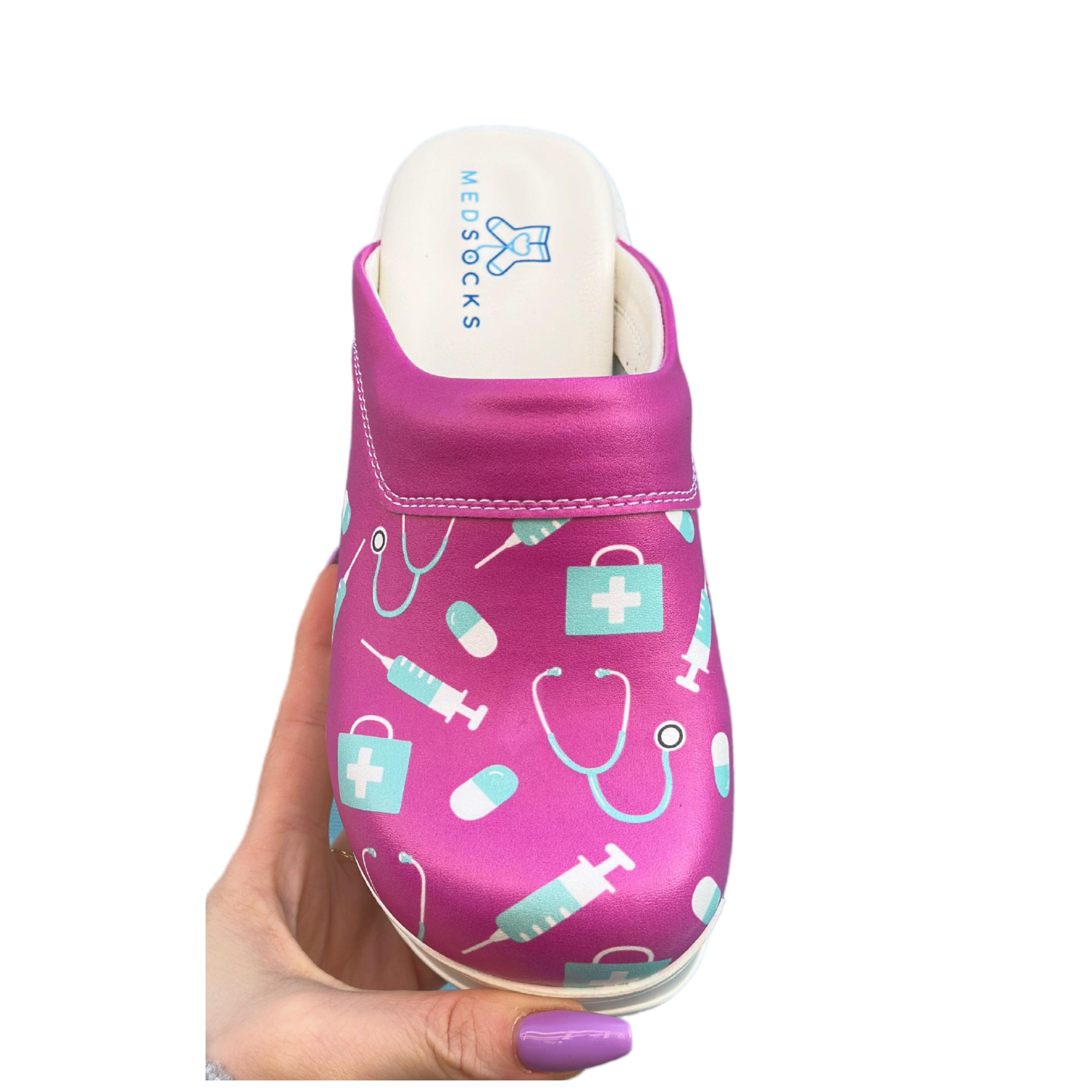 AirMeds Clogs Pflege Fuchsia