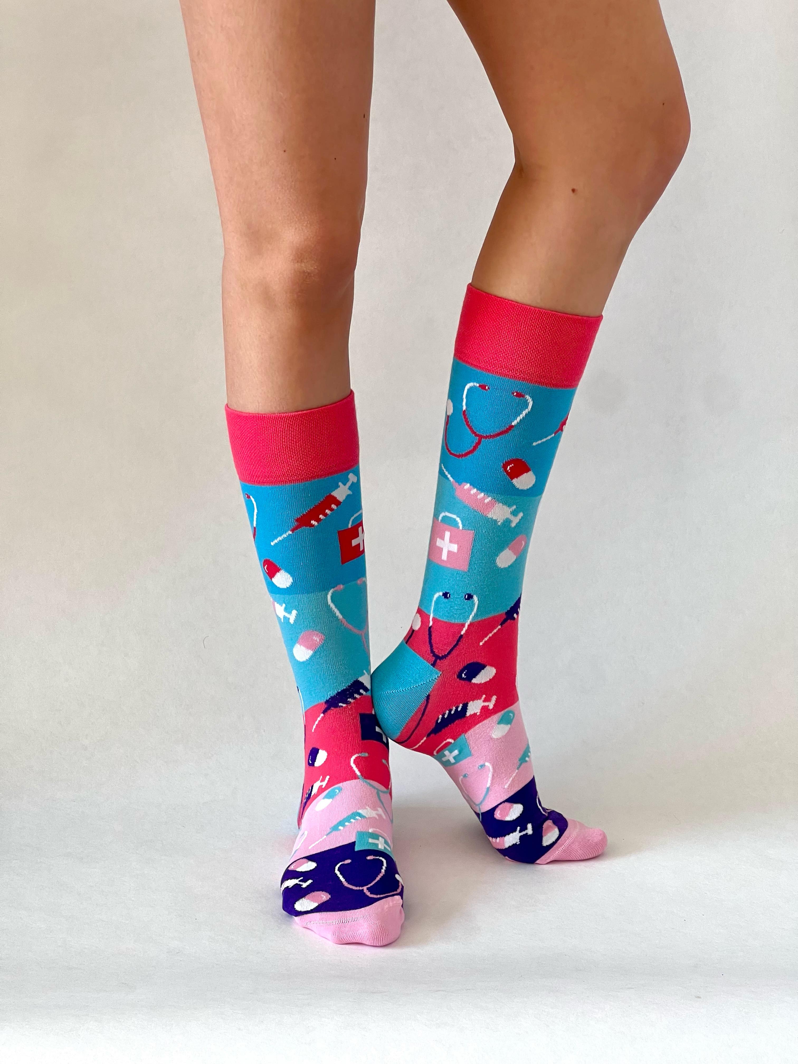 Pflege Socken Rosa/Lila/Blau