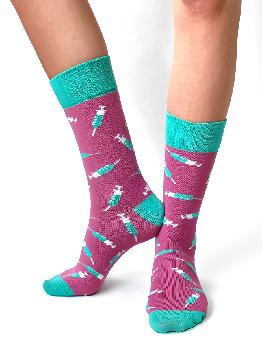 MedSocks Spritze Lila Grün