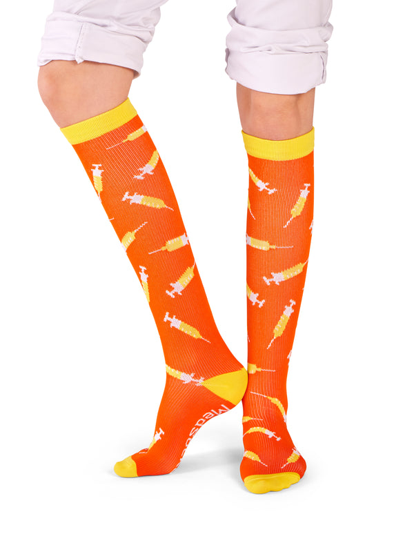 MedSocks Kompressionstrümpfe Spritze Orange