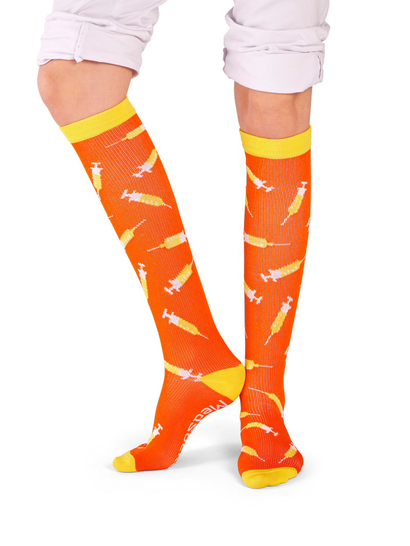 MedSocks Kompressionstrümpfe Spritze Orange