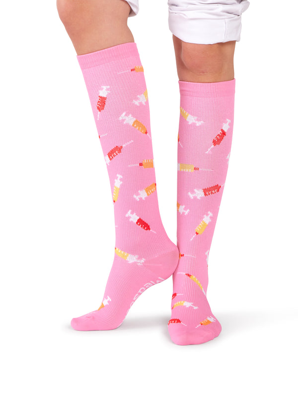 MedSocks Kompressionstrümpfe Spritze Rosa