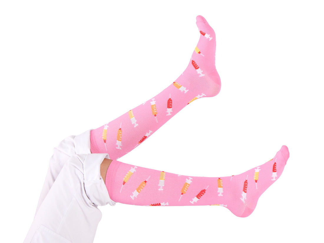 MedSocks Kompressionstrümpfe Spritze Rosa