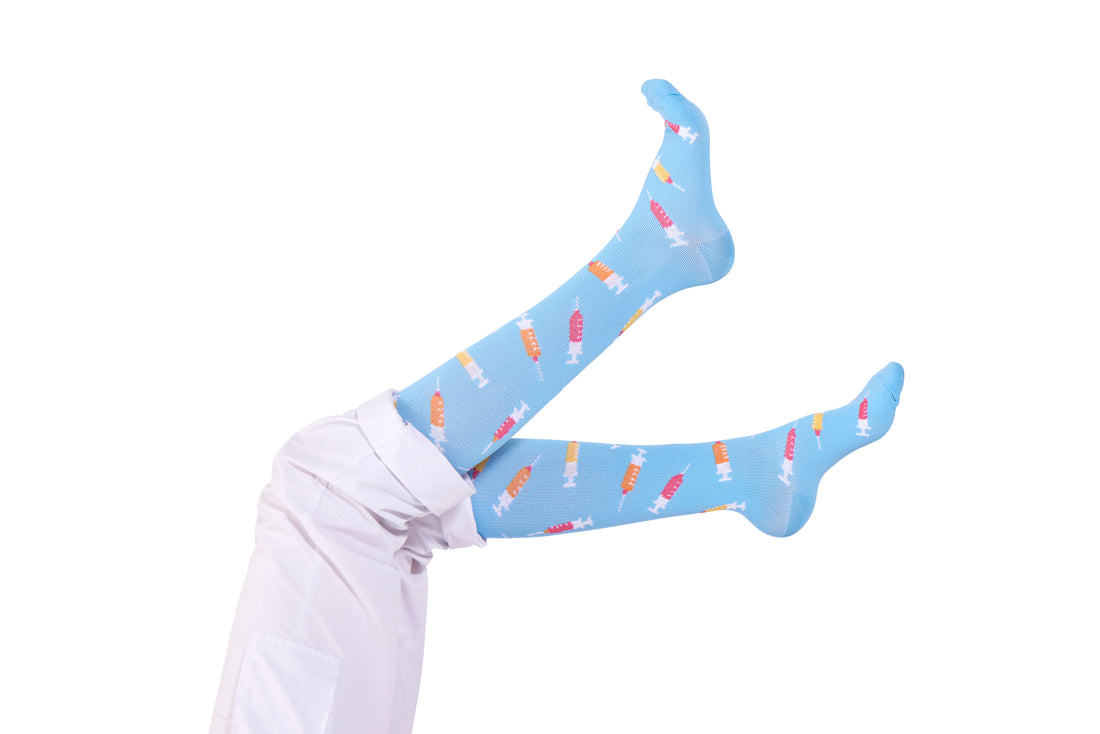 MedSocks Kompressionstrümpfe Spritze Blau