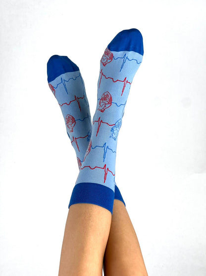 EKG Socken Blau