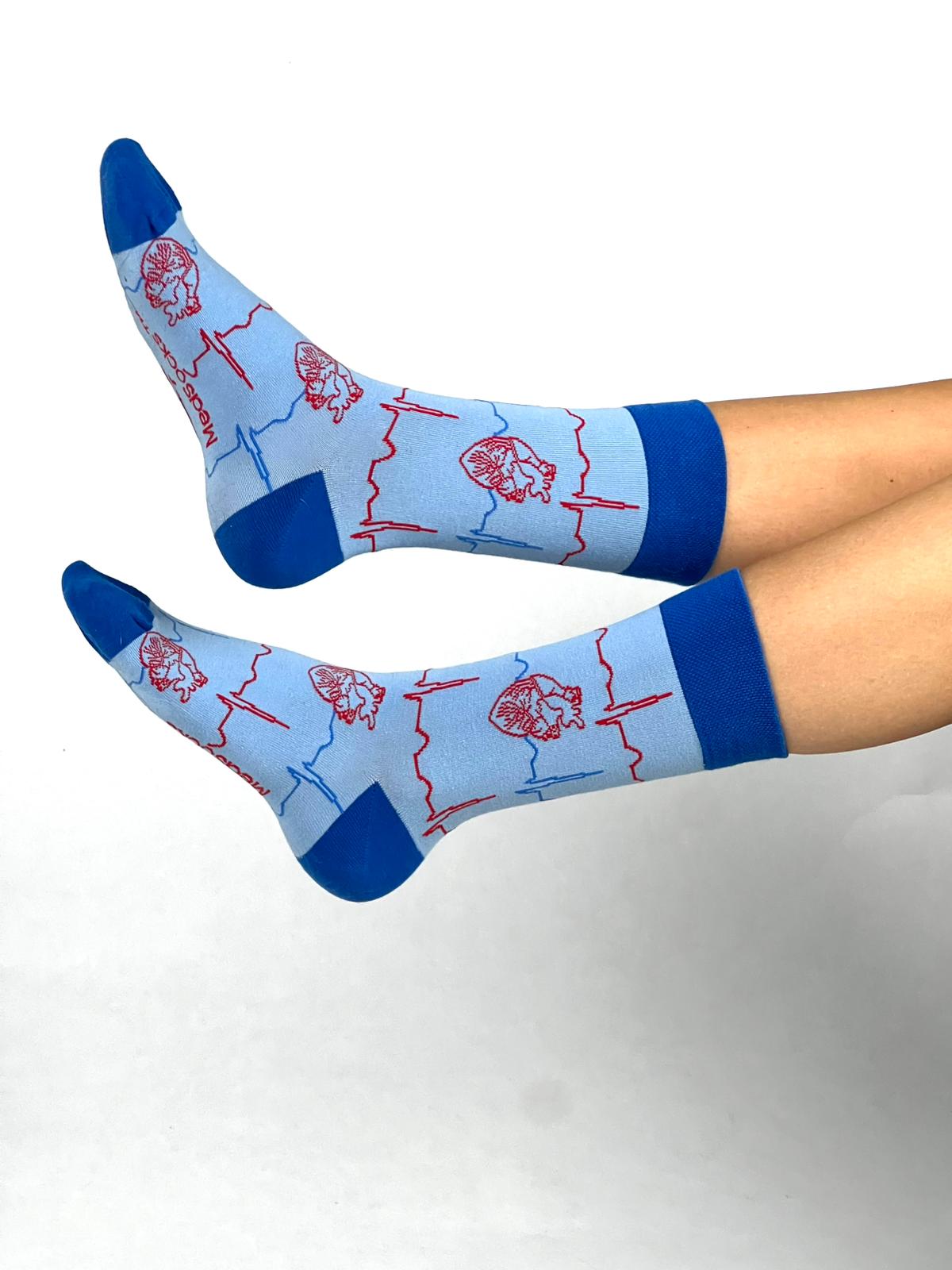 EKG Socken Blau