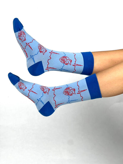 EKG Socken Blau