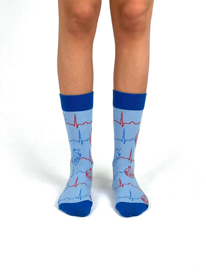 EKG Socken Blau
