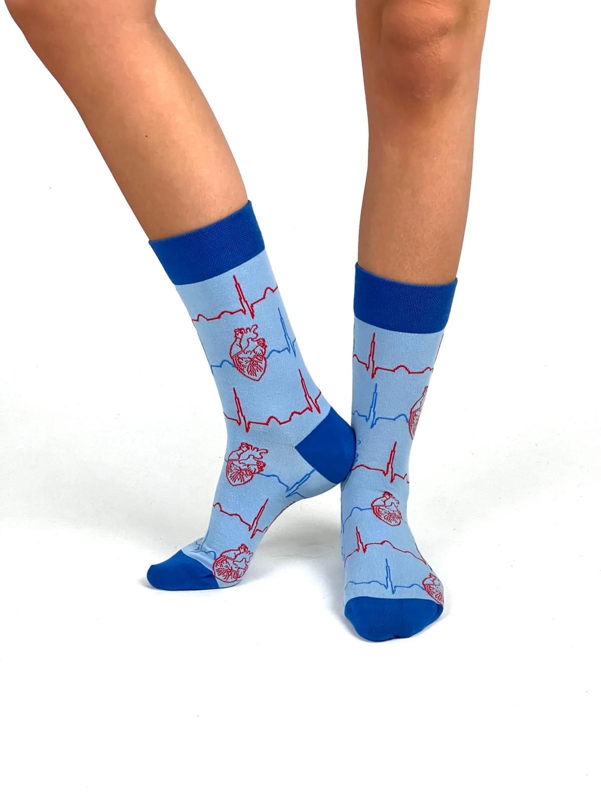 EKG Socken Blau