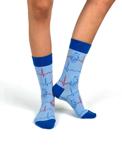 EKG Socken Blau