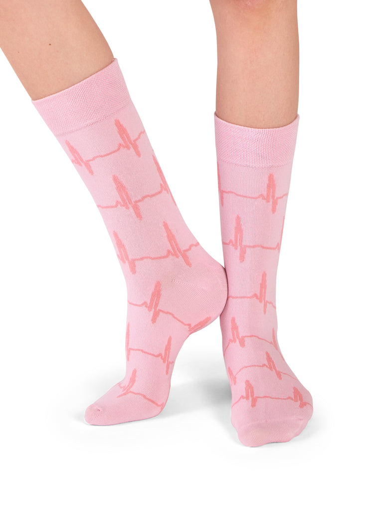 ❤️ EKG | Herzschlag Socken Rosa Rosa