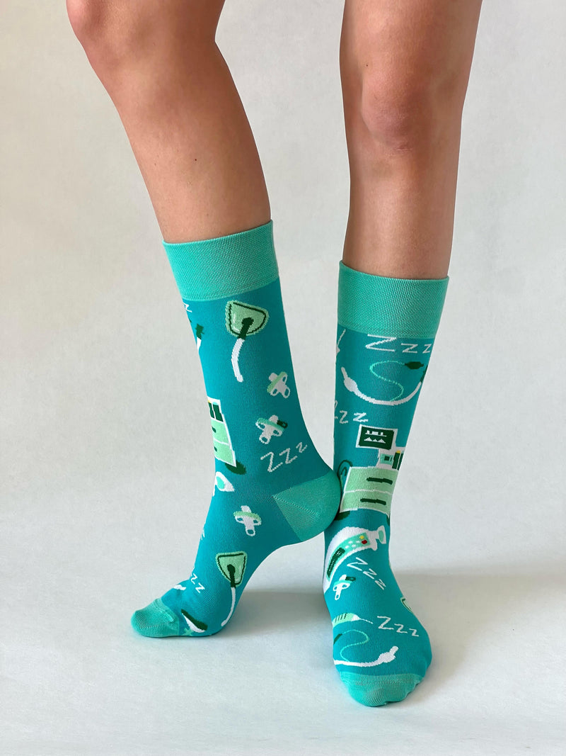 Grüne Anästhesie Socken- Narkose Socken