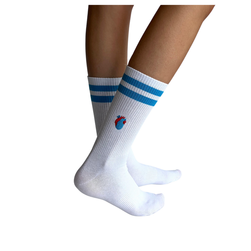 Weiße Herz Sportsocken