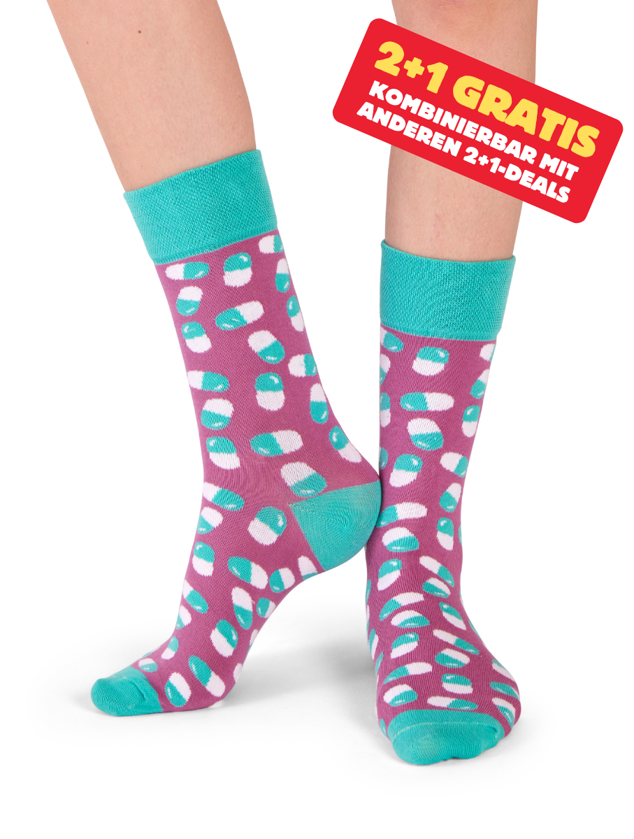 Medikament | Pillen Socken Lila Grün