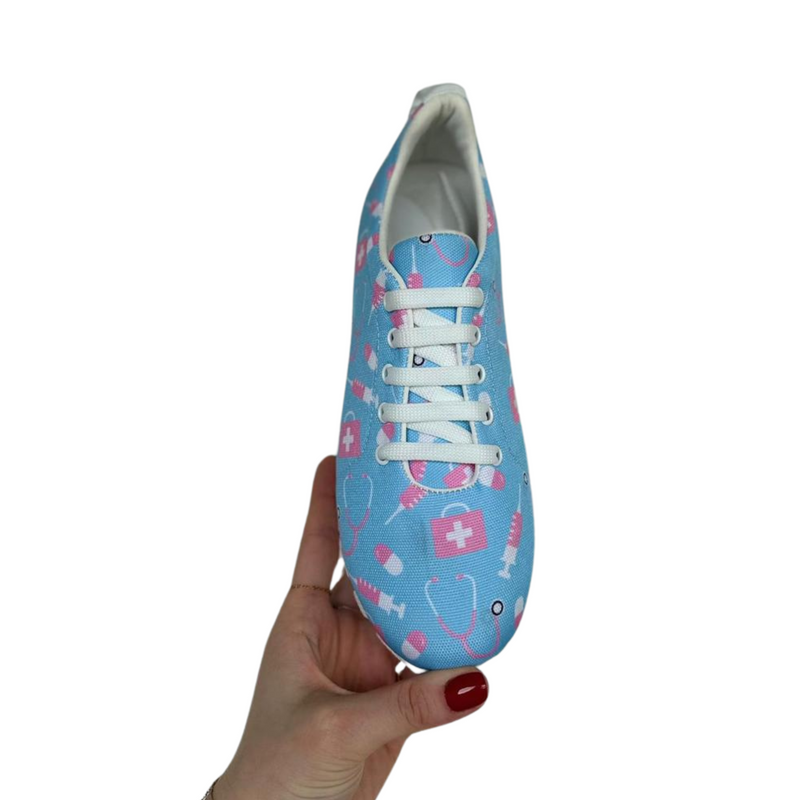 MedSocks Sneaker Pflege Blau/Rosa