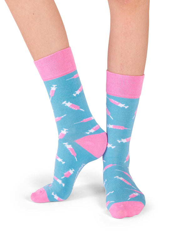 MedSocks Spritze Blau Rosa💉