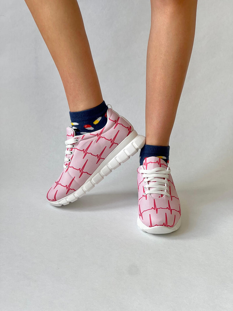 MedSocks Sneakers Rosa EKG