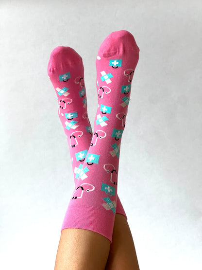 Pflege Socken Rosa/Blau