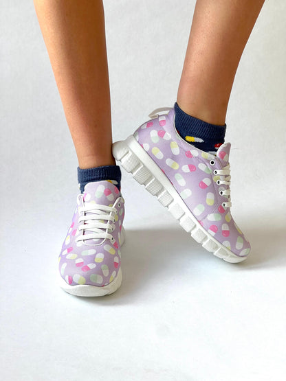 MedSocks Medikamente | Pillen Lila Sneakers