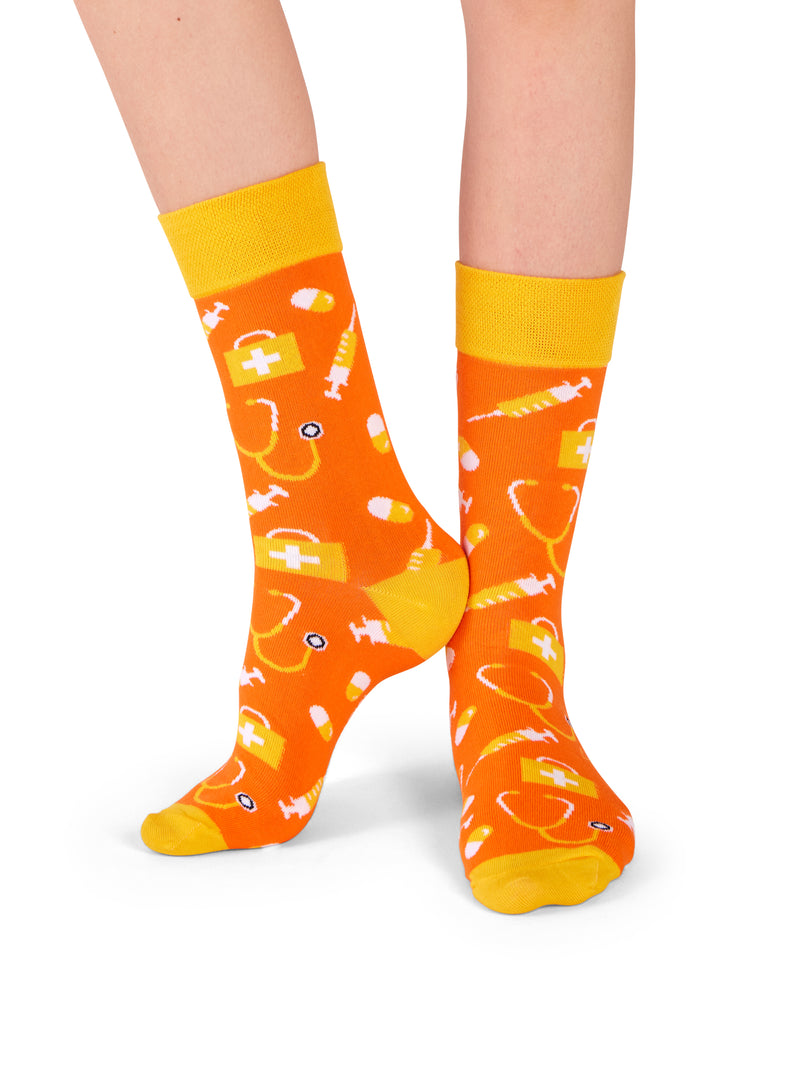 Pflege Socken Orange/Gelb