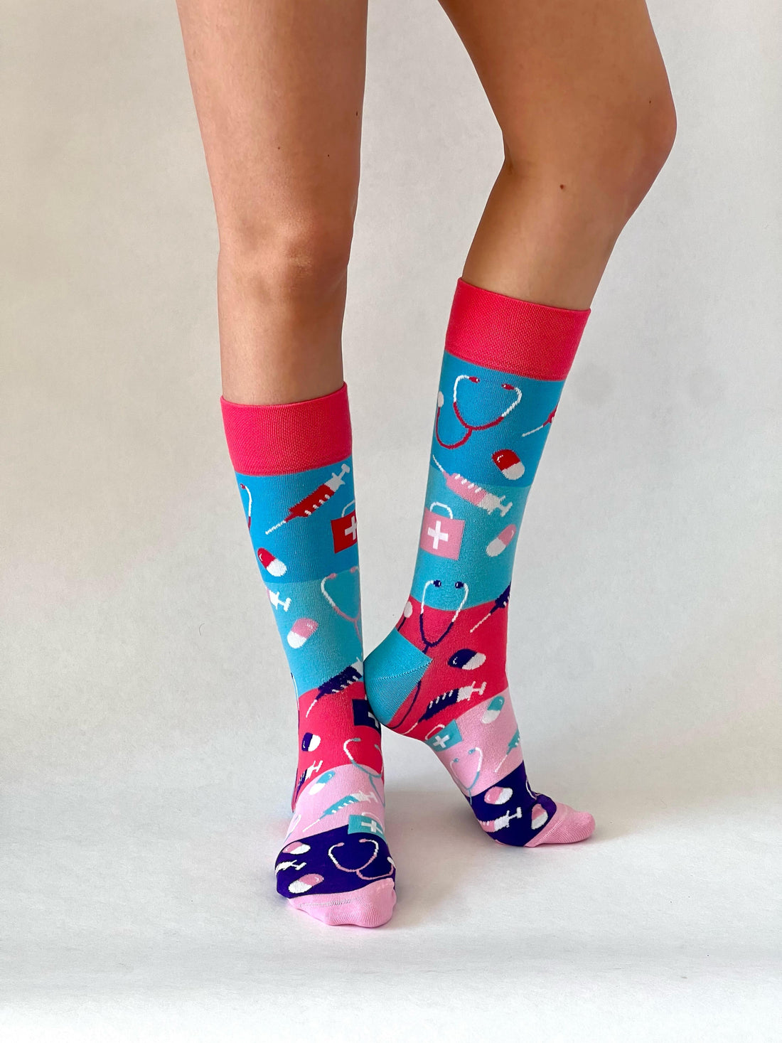 Pflege Socken Rosa/Lila/Blau