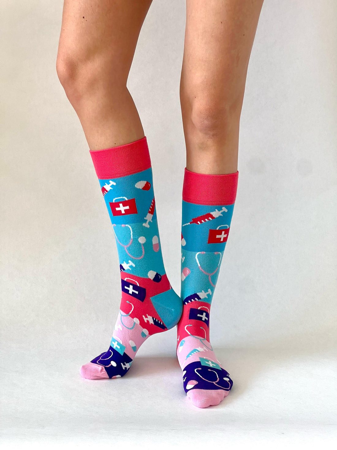 Pflege Socken Rosa/Lila/Blau