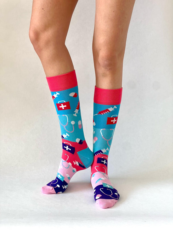Pflege Socken Rosa/Lila/Blau