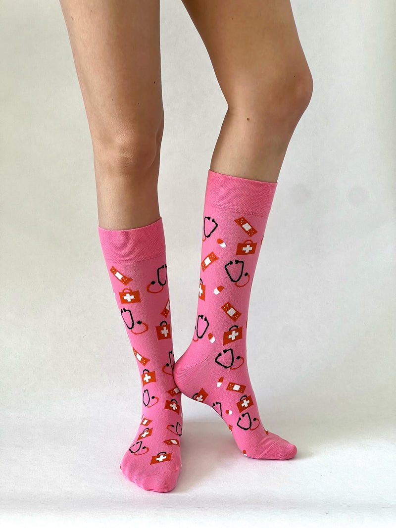 Pflege Socken Rosa/Rot