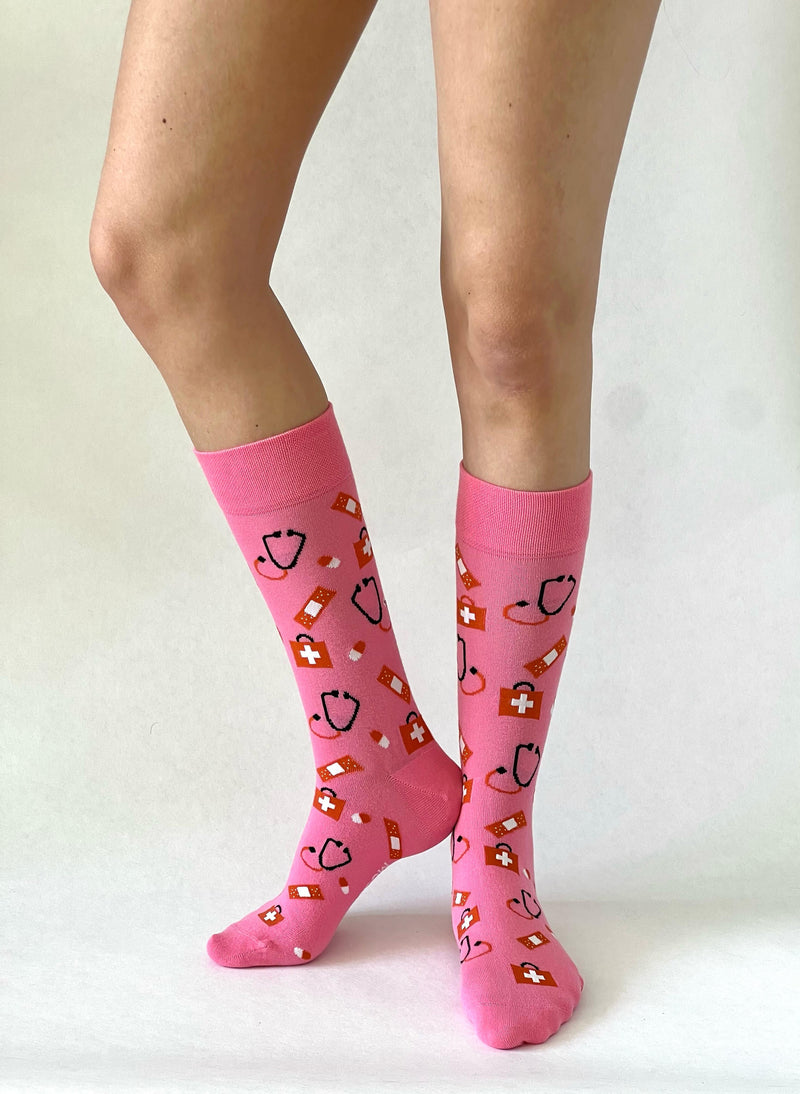 Pflege Socken Rosa/Rot