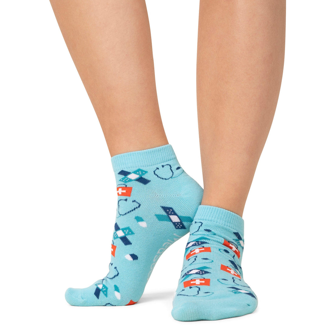 🟦 Zorg Enkelsokken Blauw &amp; Rood 🟥 - MedSocks